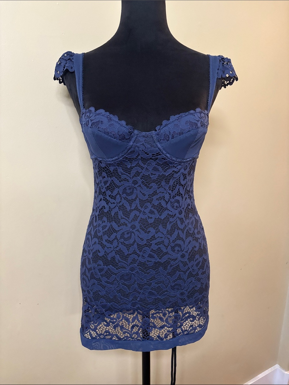 Victoria's Secret Navy Lace Underwire Slip